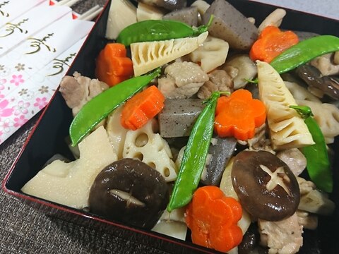 お正月に！麺つゆで簡単味付け、 お煮しめ・筑前煮